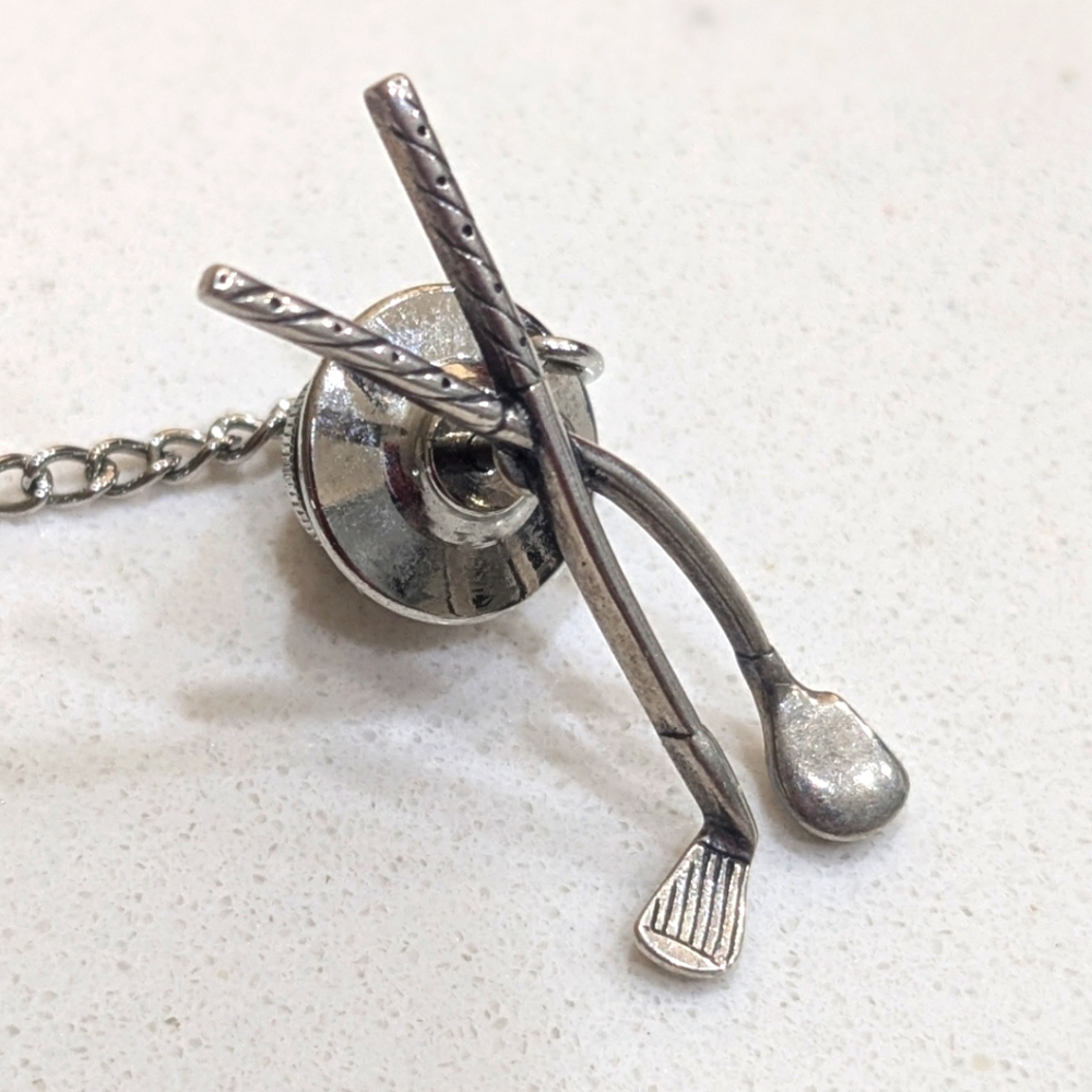 Rare- Retired James Avery Sterling Silver 925 Golf Club Tie Tack Pin